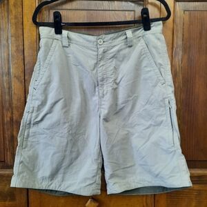 REI UPF 50+ khaki tan nylon hiking shorts